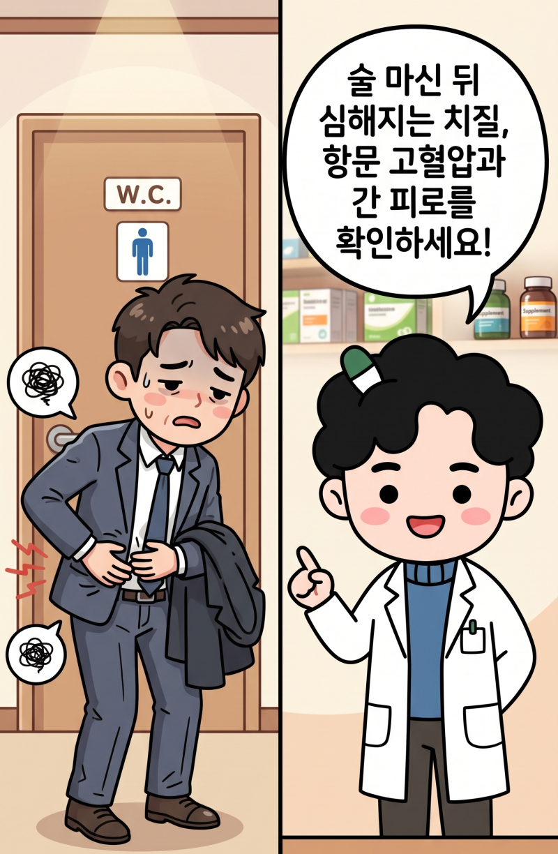 [스테디] [치질 원인] 술 마신 다음 날 유독 붓고 피 나는 이유 간문맥 압력 낮추는 '간 해독'....