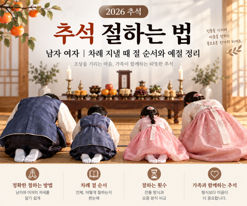 추석 절하는 법 남자, 여자｜차례 지낼 때 절 순서와 예절 정리