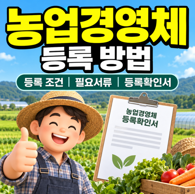 농업경영체 등록 조건과 신청방법, 필요서류·등록확인서 발급까지