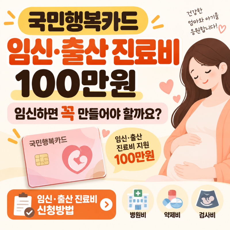국민행복카드 임신·출산 진료비 100만원 | 임신하면 꼭 만들어야 할까요?