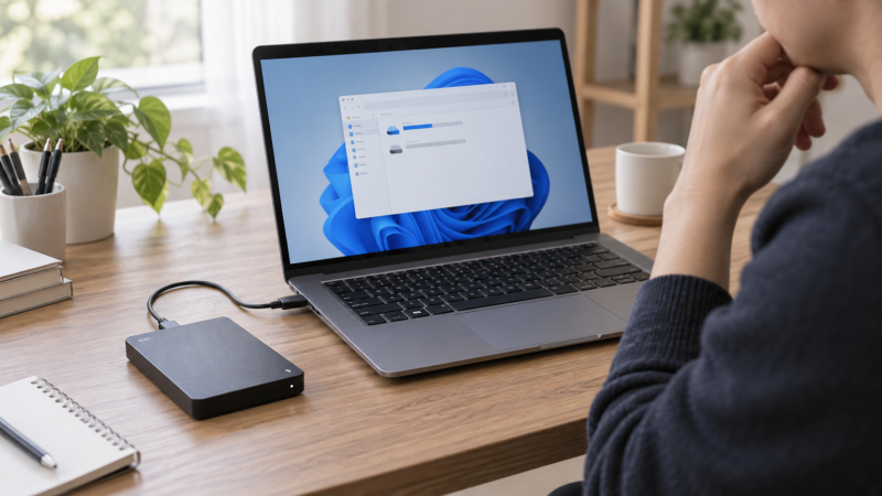 외장하드 인식안될때, 포맷 전에 확인할 Windows 11 순서
