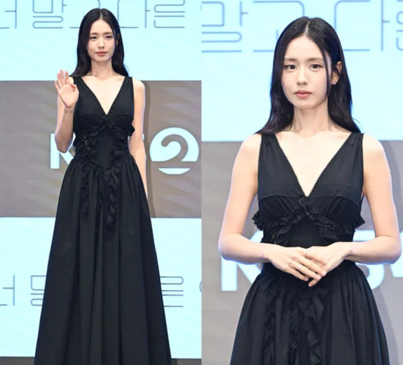 "10kg 감량 후 뼈말라 변신" 안은진, 블랙 드레스 자태로 시선 싹쓸이한 제작발표회