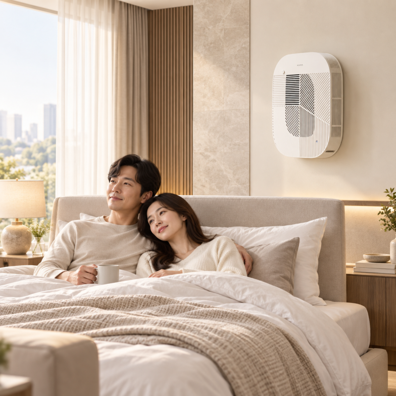 역대찬스 19만원 콤마 벽걸이 공기청정기 로브 안방 아이방 소형 LOV01-2106 크림화이트 1㎛ 극....