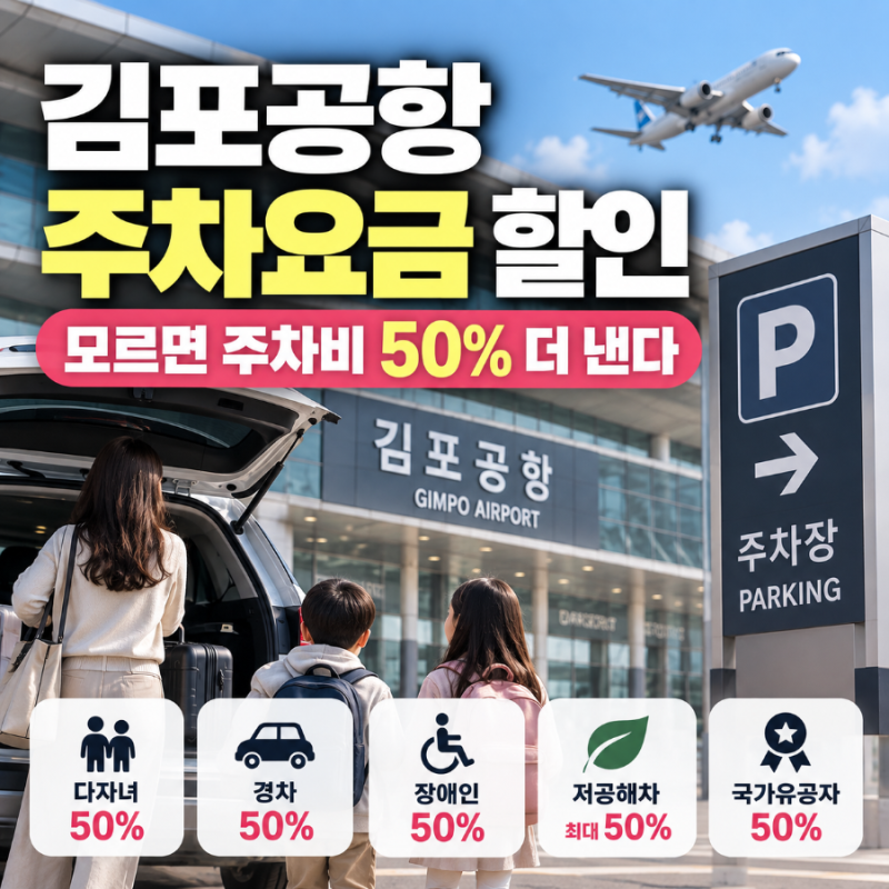 김포공항 주차요금 할인·다자녀·경차, 모르면 주차비 50% 더 낸다