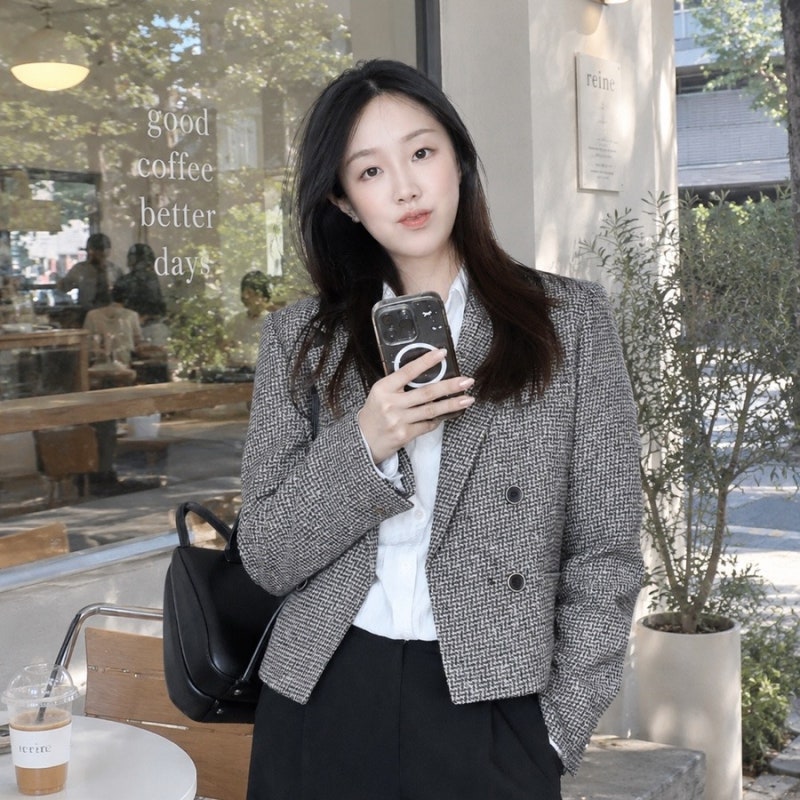 가을하객룩 출근룩 잇미샤 트위드 자켓 19도 20도 21도 옷차림