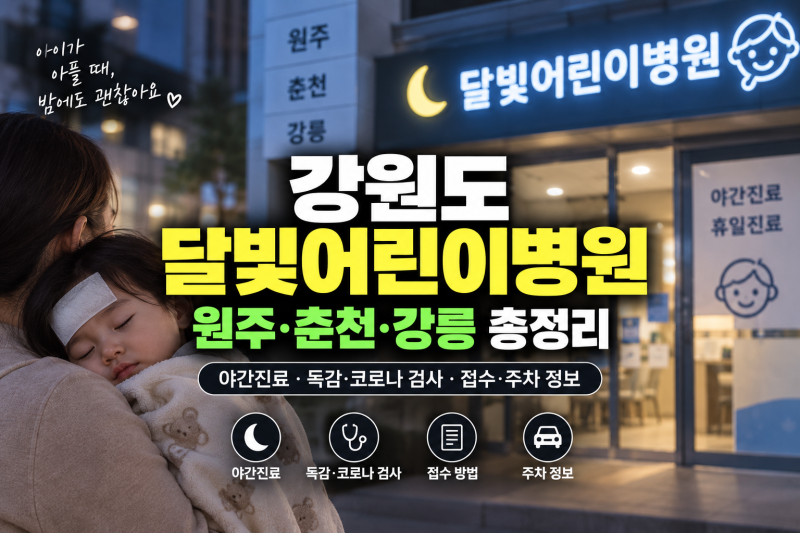 강원도 달빛어린이병원 총정리｜원주·춘천·강릉 야간진료, 독감·코로나 검사해열제,링겔 ....