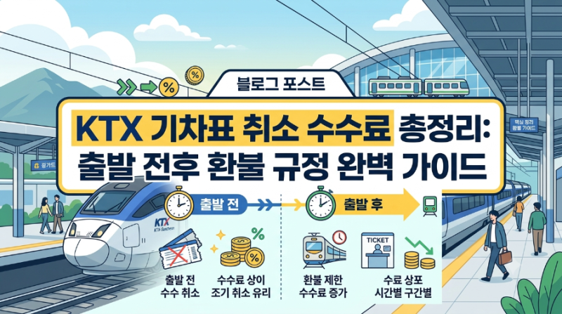 KTX 기차표 취소수수료 총정리: 출발 전후 환불 규정 완벽 가이드