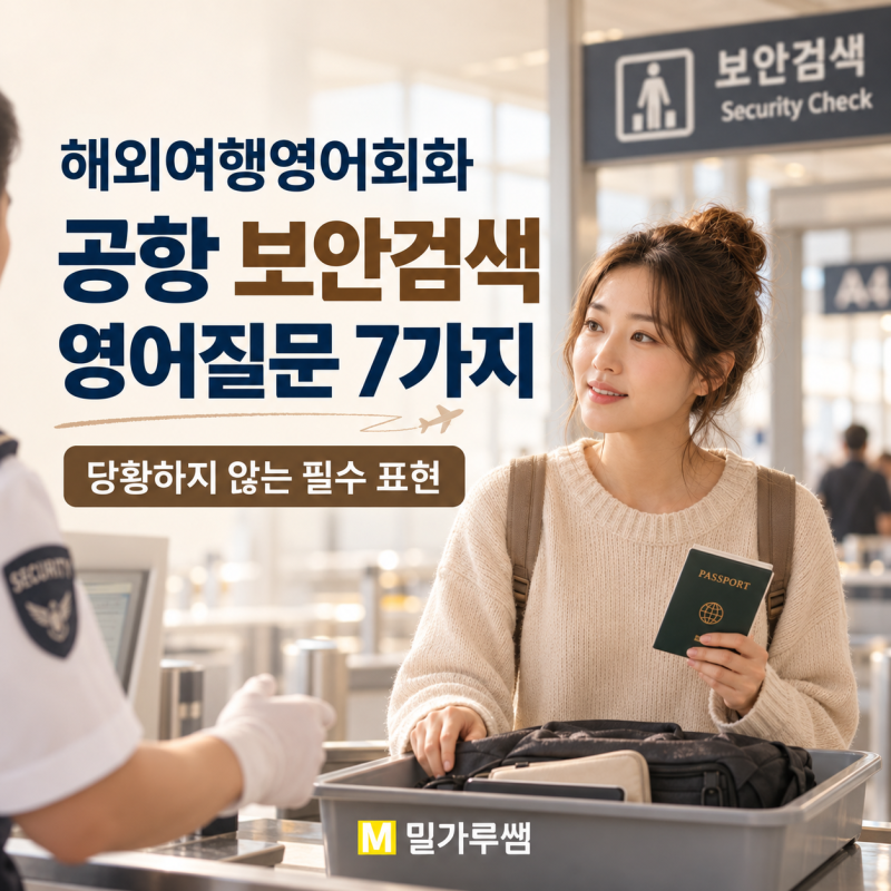 해외여행영어회화, 공항 보안검색에서 꼭 듣는 영어 질문 7가지