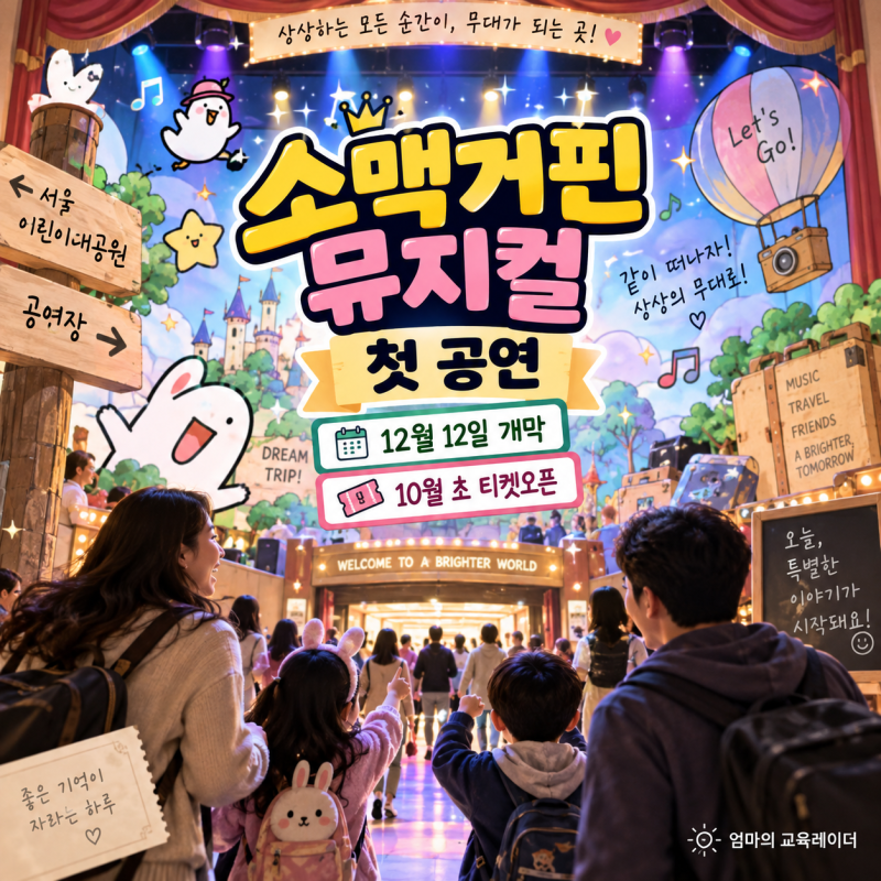 소맥거핀 뮤지컬 첫 공연｜12월 12일 서울어린이대공원, 10월 초 티켓오픈