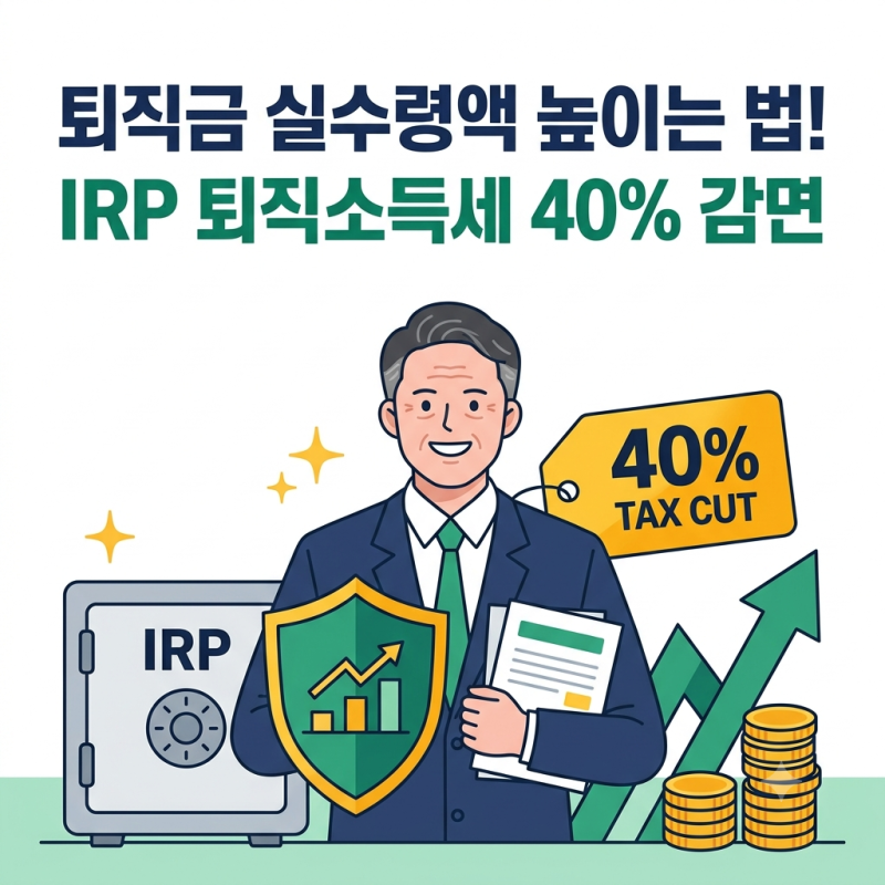 퇴직금 실수령액 높이는 법! IRP 계좌 이전 시 퇴직소득세 40% 감면받는 연금개시 조건 완벽 정....