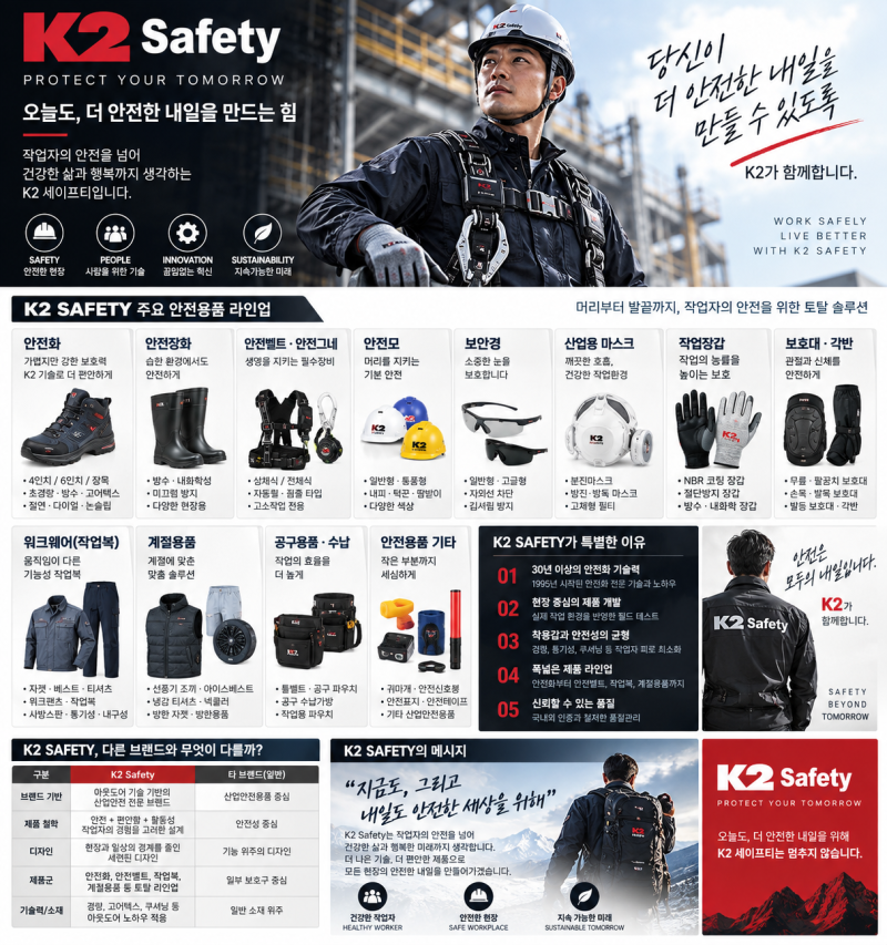 K2 Safety 안전용품 총정리｜안전화부터 안전벨트·안전모·보안경·작업복까지, K2 세이프티가 ....