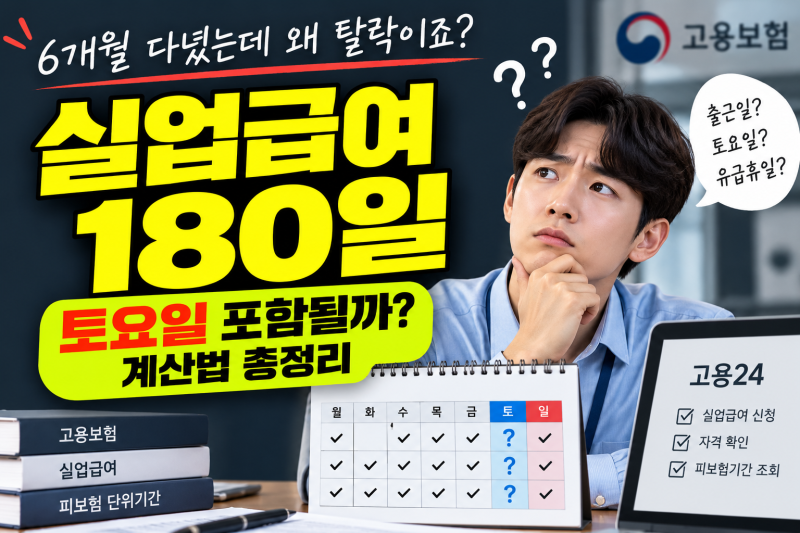 실업급여 조건180일 계산법! 정확히 어떤 날이 포함될까?