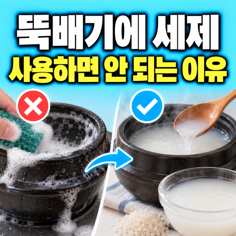 뚝배기에 세제 사용하면 안 되는 이유 세제 흡수 막는 쌀뜨물 세척과 미세 균열 예방 관리