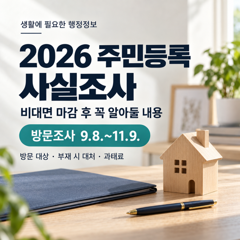 2026 주민등록 사실조사, 방문조사 기간·대상·과태료 정리