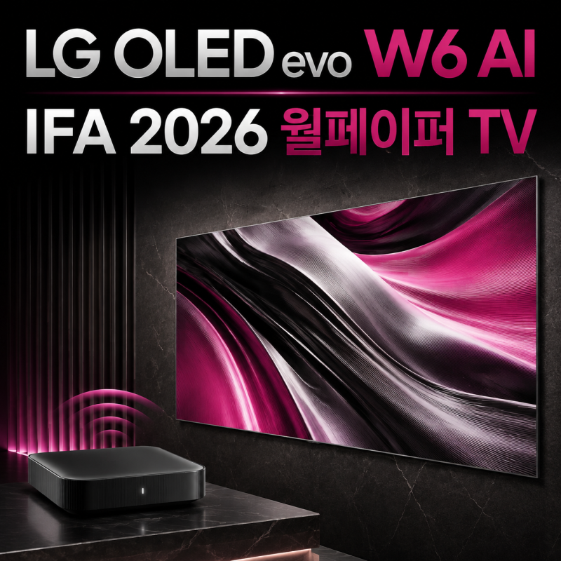 LG OLED evo W6 AI 월페이퍼 TV 공개｜얇은 화면과 무선 연결, IFA 2026 핵심 정리