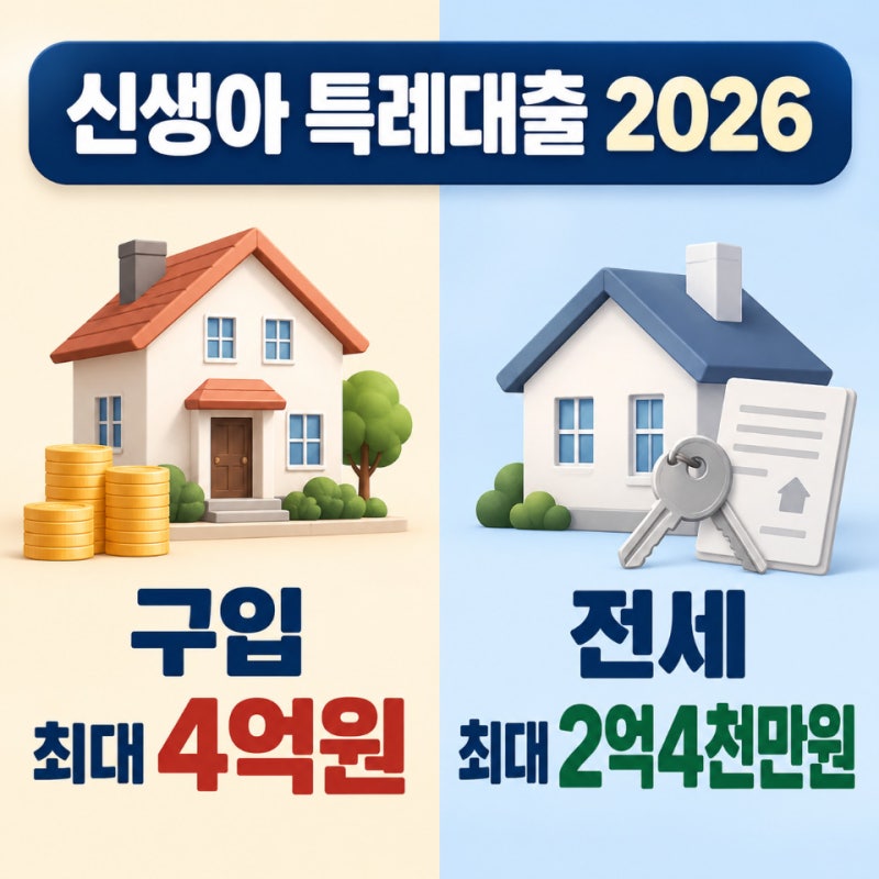 신생아 특례대출 2026, 구입 4억원·전세 2억4천만원...맞벌이 추가 완화는 아직 검토