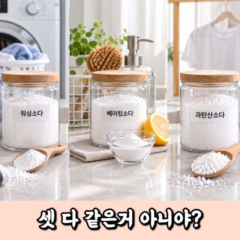 워싱소다 베이킹소다 과탄산소다 차이 청소 세탁할 때 뭐가 다를까