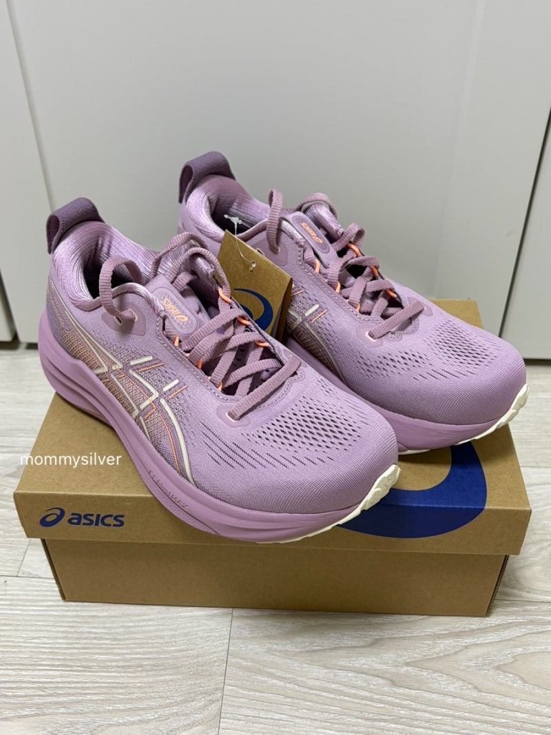 러닝초보의 아식스 젤 카야노33 우먼 D 모델, 일반 모델 구매 후기, 차이점, taro purple색 ,white/ha....