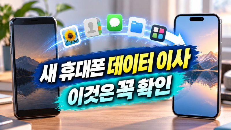 새 휴대폰 바꾸기 전 데이터 이사: 사진·연락처·메시지 무엇이 옮겨지고 빠지는지 체크