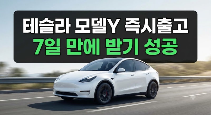 테슬라 모델Y 6개월 대기 없이 7일 만에 받는 즉시출고 루트 공개