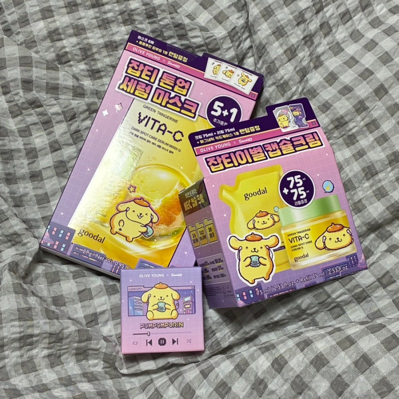 올리브영 산리오 콜라보)구달 폼폼푸린 콜라보 3만원 이상 구매 올리브영 폼폼푸린 줄이어폰....
