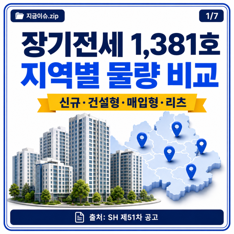 SH 장기전세 1,381가구 지역별 비교｜신규 9개 단지·면적·보증금