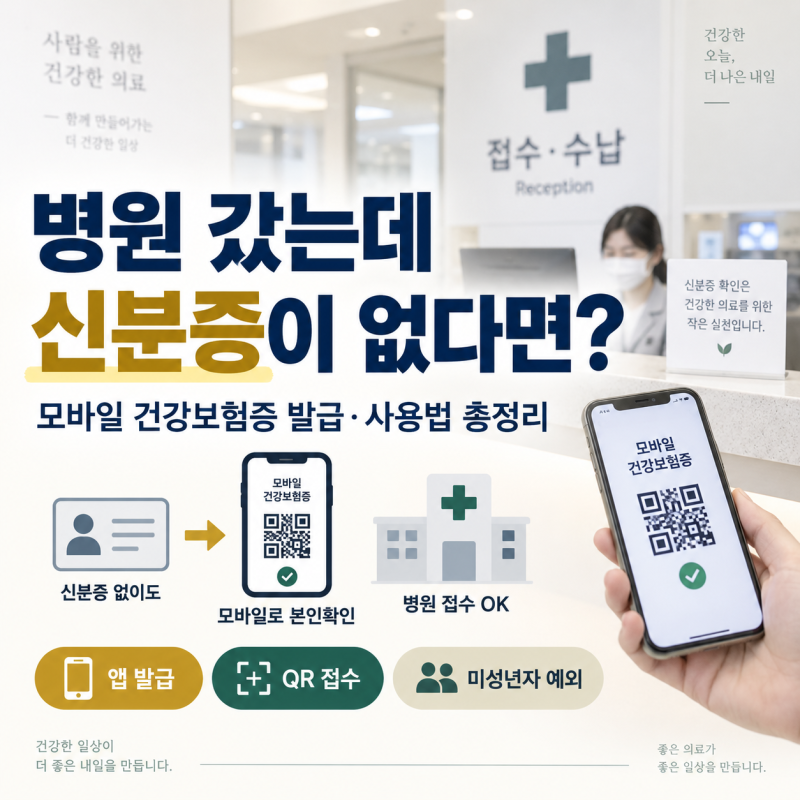 병원 갔는데 신분증이 없다면? 모바일 건강보험증 발급·사용법 총정리