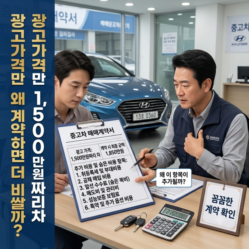 중고차 광고가격이 끝이 아닌 이유, 현직 딜러가 알려주는 추가비용 4가지