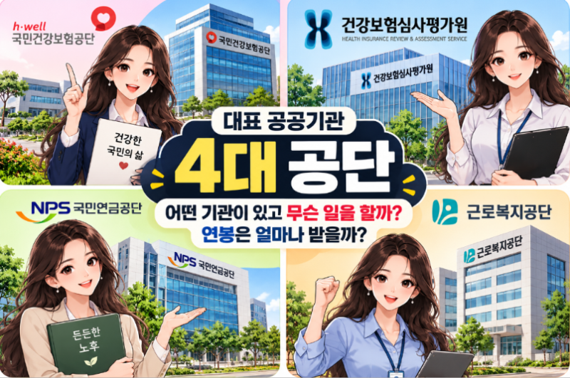 대표 공공기관 4대 공단!! 어떤 기관이 있고 무슨 일을 할까? 연봉은 얼마나 받을까?