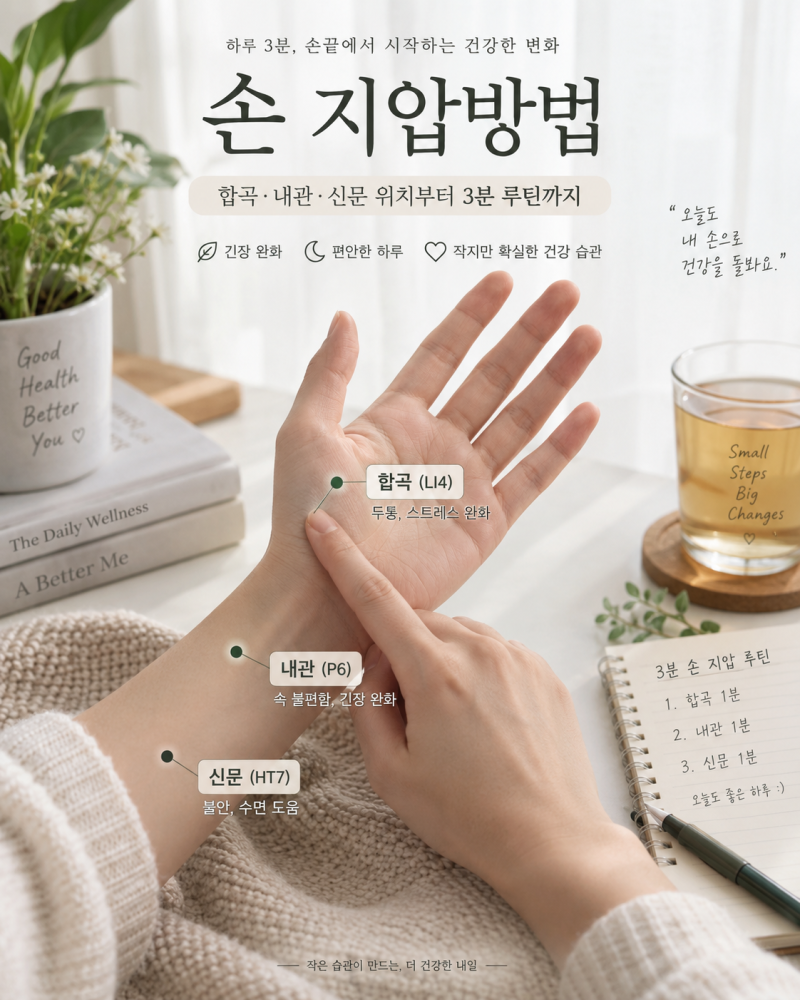 손 지압방법 어디를 눌러야 할까?