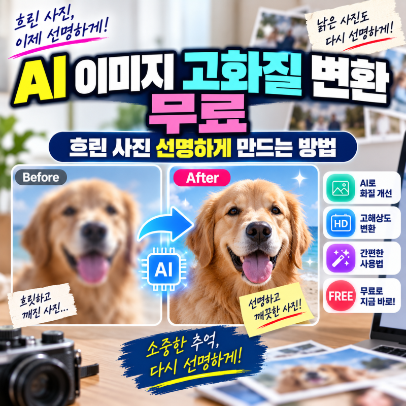 AI 이미지 고화질 변환 무료｜흐린 사진 선명하게 만드는 방법