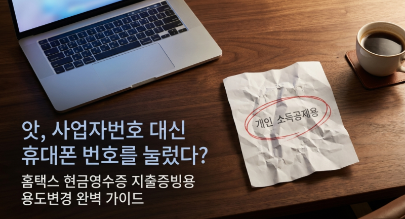 현금영수증 소득공제용에서 지출증빙용으로 변경하는 방법