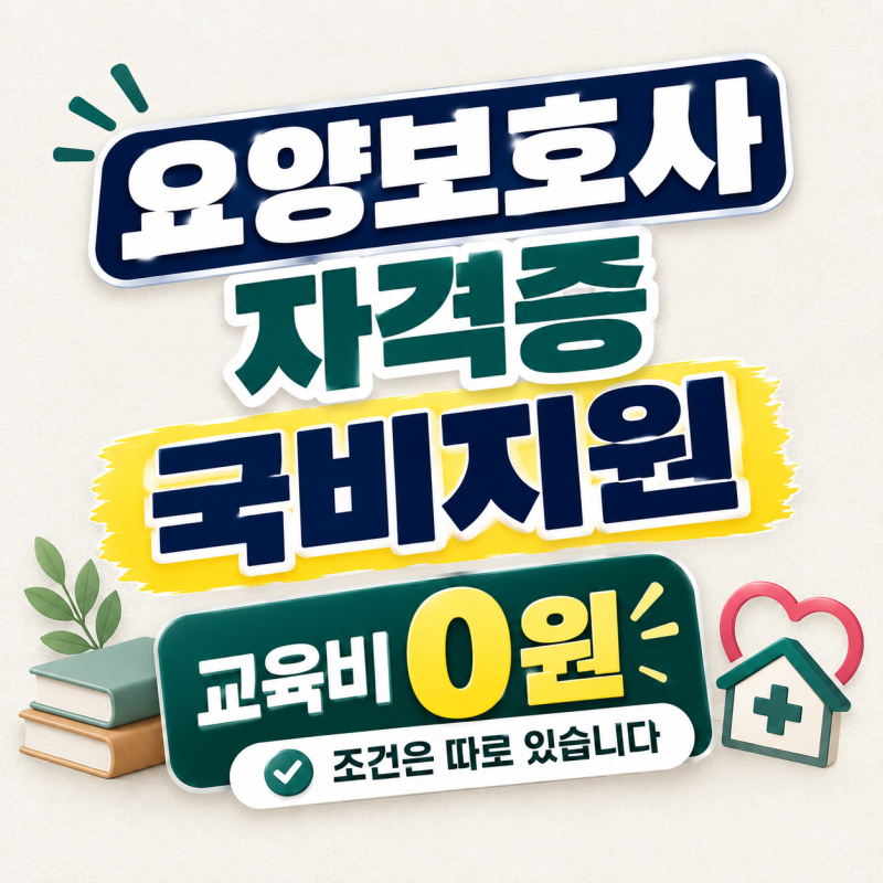 [일자리-3] 요양보호사 자격증 국비지원｜교육비 0원 되는 조건이 따로 있습니다