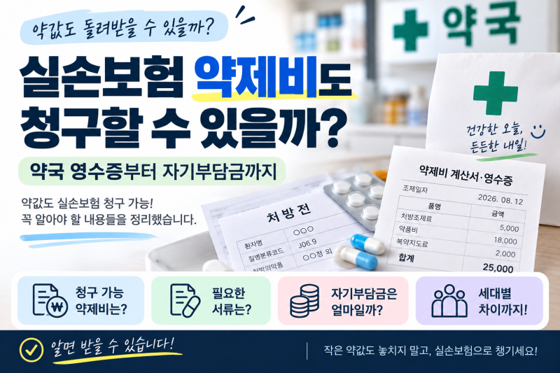 실손보험 약제비도 청구할 수 있을까? 약국 영수증부터 자기부담금까지