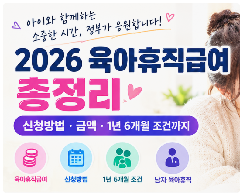 2026 육아휴직급여 신청방법 월 최대 250만원부터 1년 6개월 조건까지