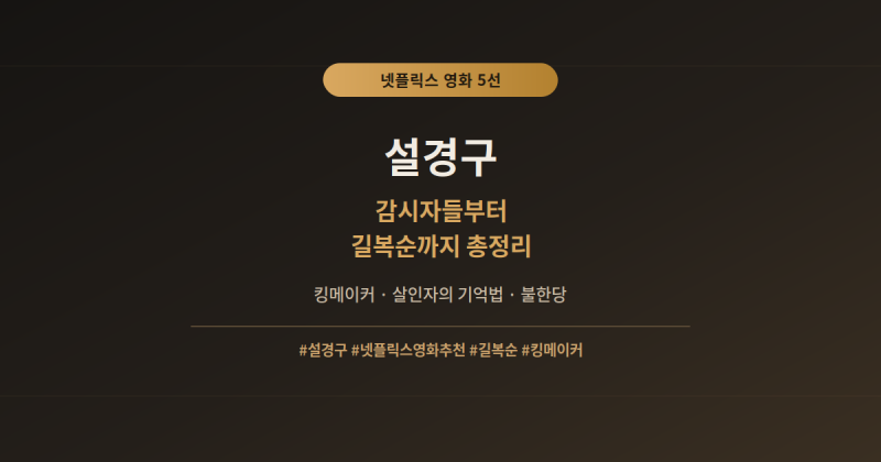 설경구 넷플릭스 영화, 감시자들부터 길복순까지 총정리