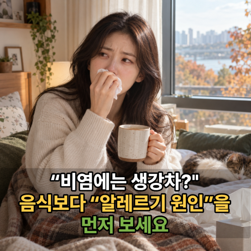 “비염에 좋다는 생강차 매일 마신다면?” 음식보다 “알레르기 원인”을 먼저 보세요
