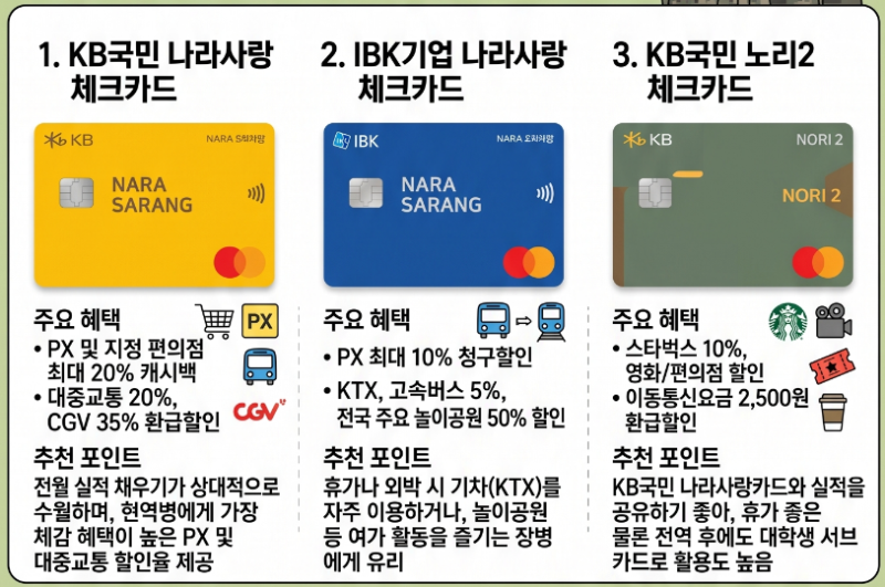 군인에게 복지와 혜택이 많은 신용/체크 카드(나사카) 추천