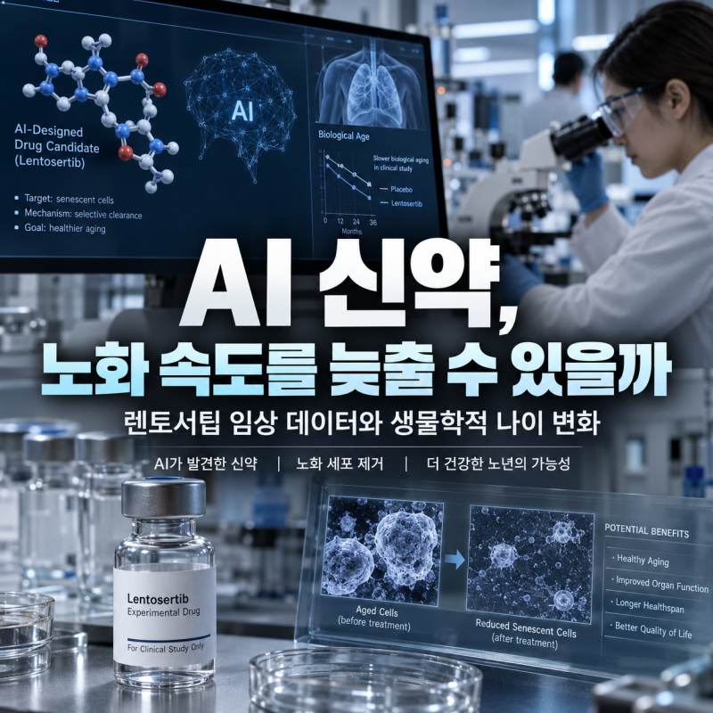 AI가 발견한 신약, 정말 노화를 늦출 수 있을까? 렌토서팁 임상 연구가 주목받는 이유