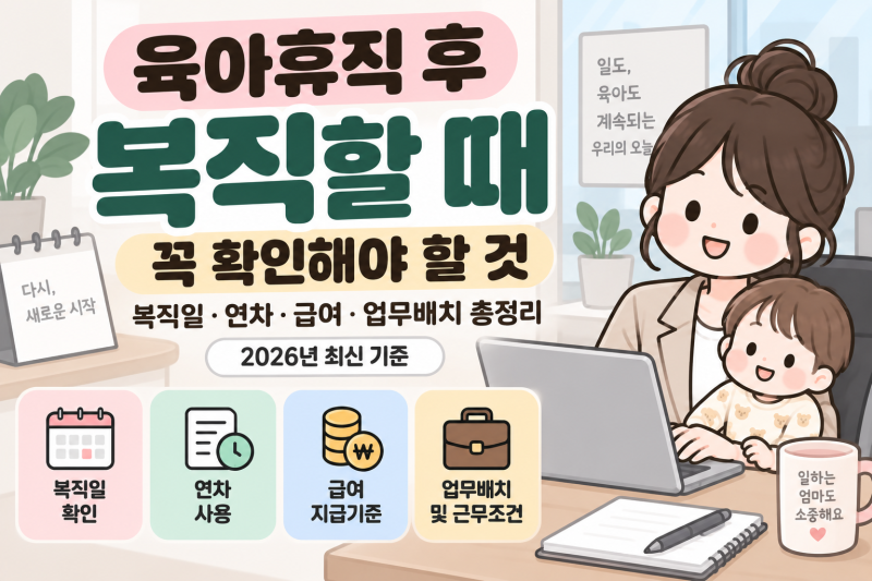 육아휴직 후 복직할 때 꼭 확인해야 할 것｜연차·급여·업무복귀까지 총정리