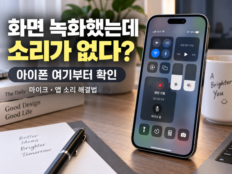 아이폰 화면 녹화 소리 안남｜마이크·앱 소리 같이 녹음하는 방법