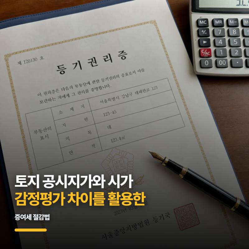 토지 공시지가와 시가 감정평가 차이를 활용한 증여세 절감법
