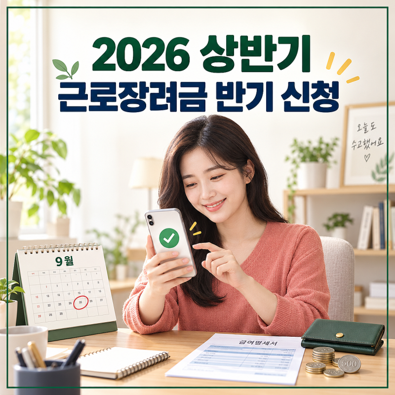 2026년 상반기 근로장려금 반기 신청, 대상자와 지급일 확인하세요