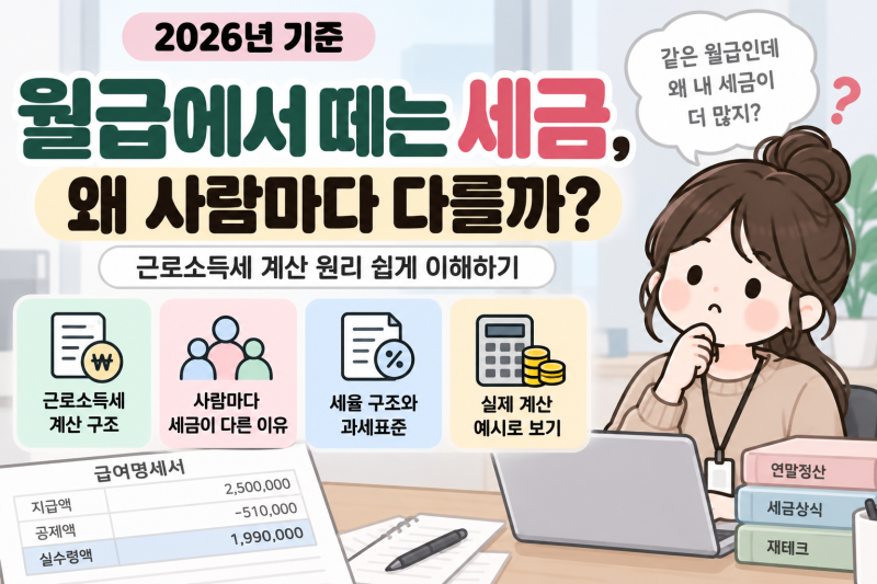 월급에서 떼는 세금, 왜 사람마다 다를까?｜근로소득세 계산 원리 쉽게 이해하기 (2026년 기준....