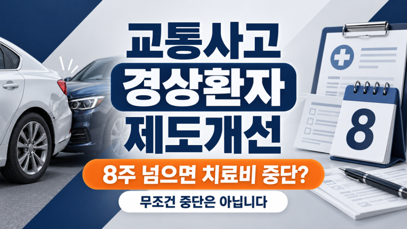 교통사고 경상환자 제도개선｜8주 넘으면 치료비가 중단될까?