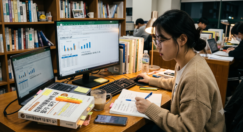 컴퓨터활용능력 1급/2급_실전 모의고사 및 상세 해설집 안내