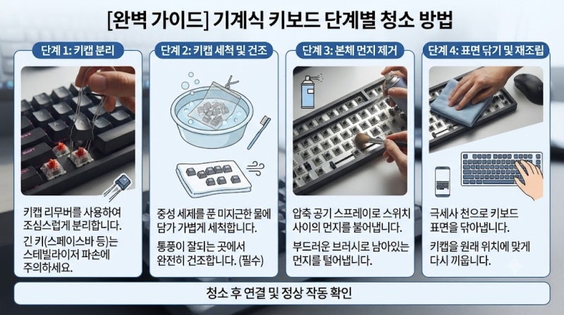기계식 키보드 청소 방법 키캡 리무버 활용 팁