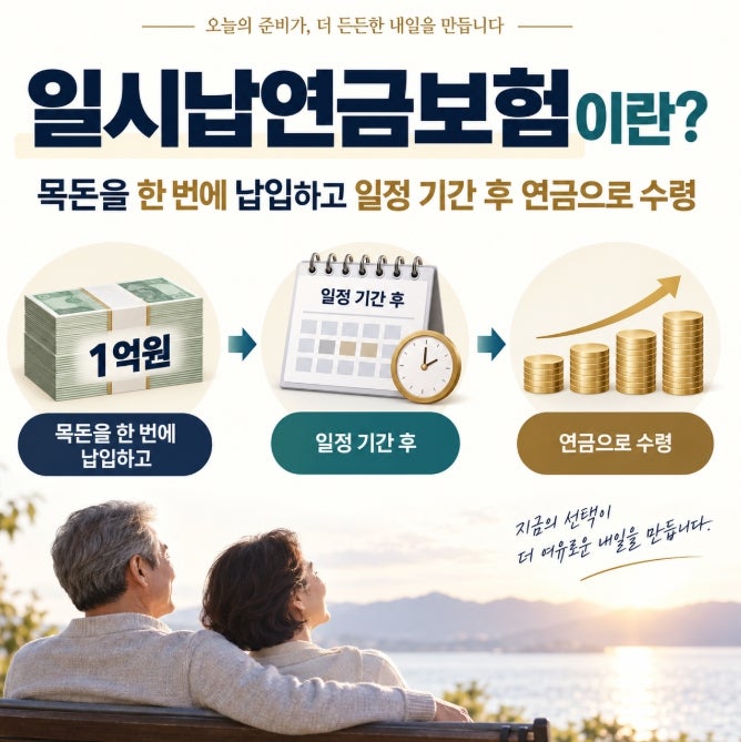 일시납연금보험 비교 1억원 맡기면 연금액은 얼마나 받을까?