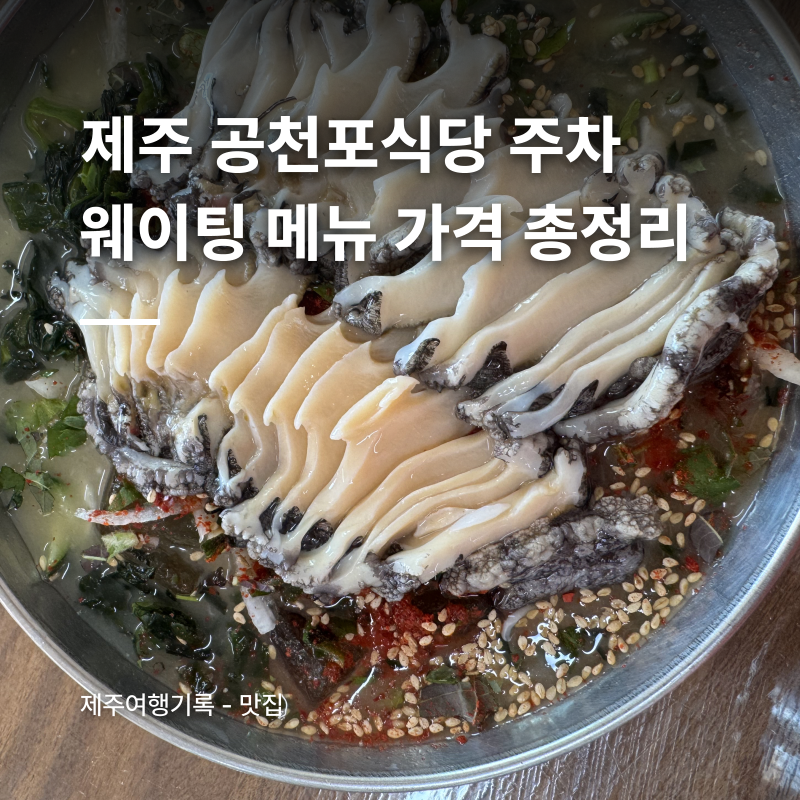 제주 공천포식당 주차 웨이팅 메뉴 가격 총정리｜한치물회 전복물회 후기