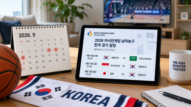 2026 아시안게임 남자농구 일정, 한국 경기 날짜와 한일전 언제?
